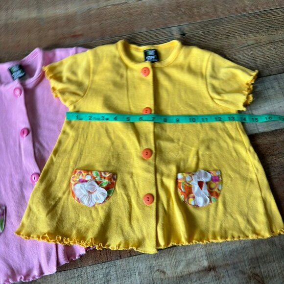 Hart Street Girls Floral Pocket Button-Up Tops - Yellow & Pink - L6X - Picture 4 of 8